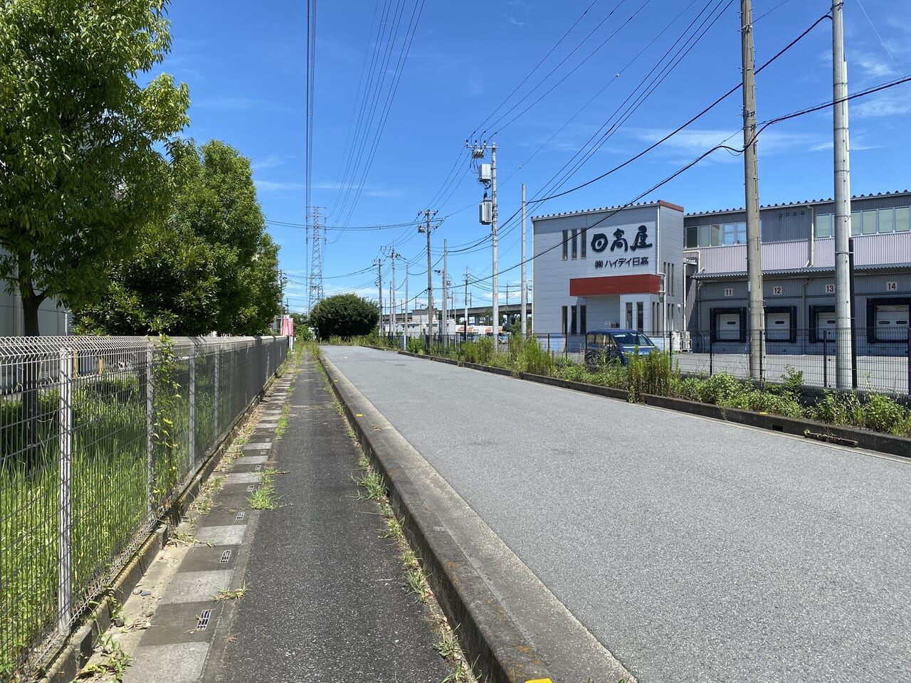 ハイディ日高行田工場前の通り