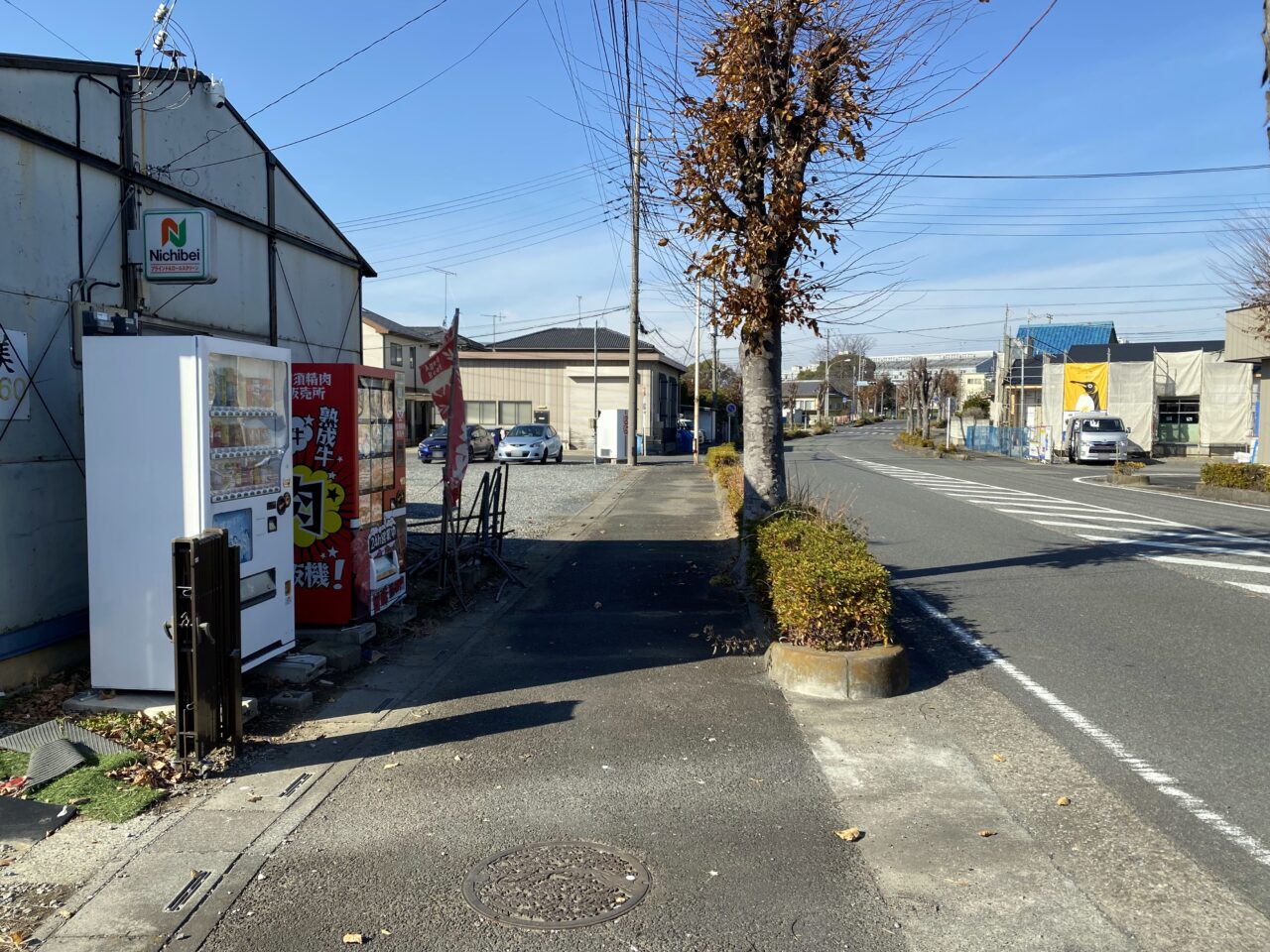 自販機が設置されている通り