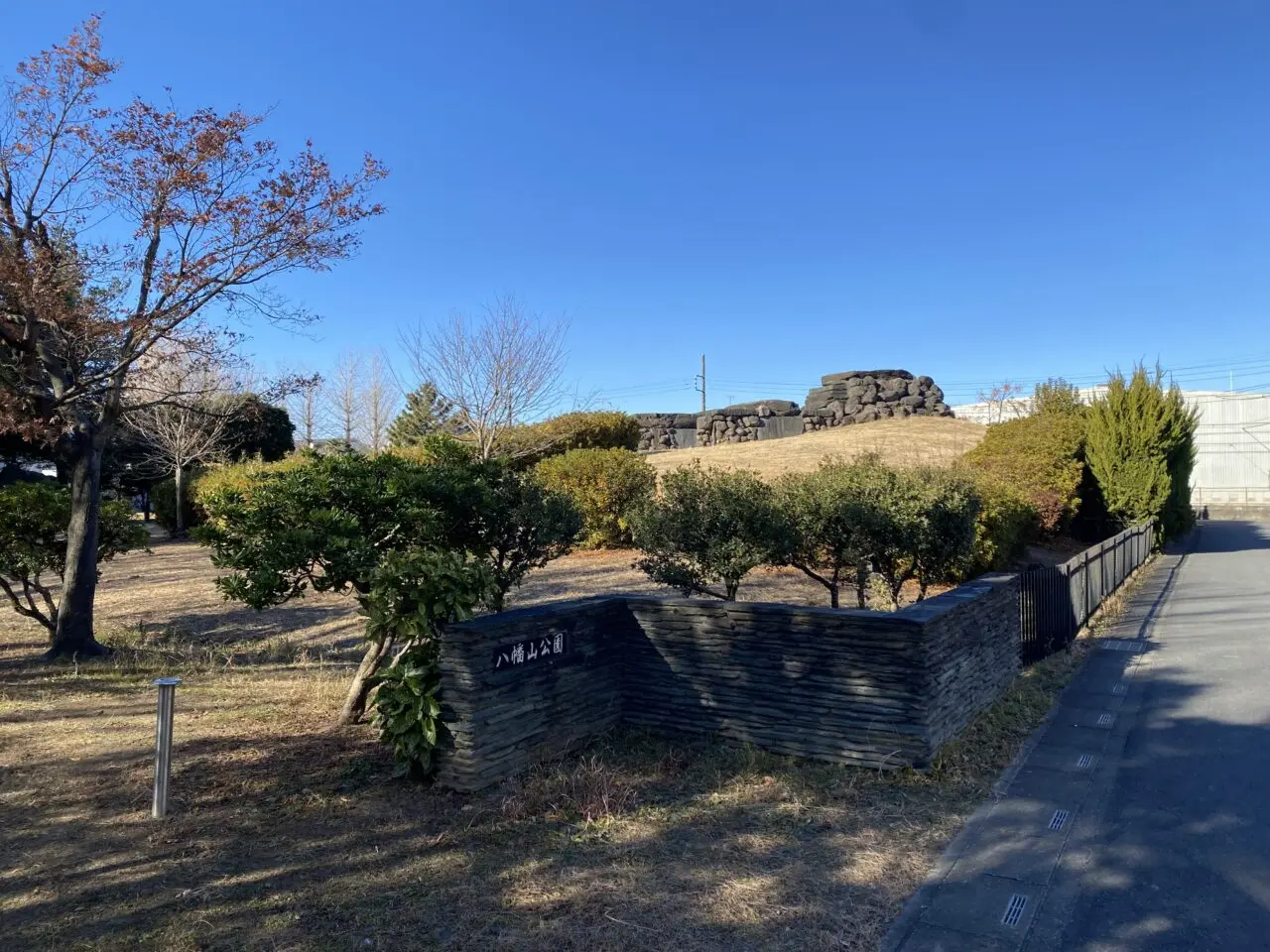 公園の中に八幡山古墳がある