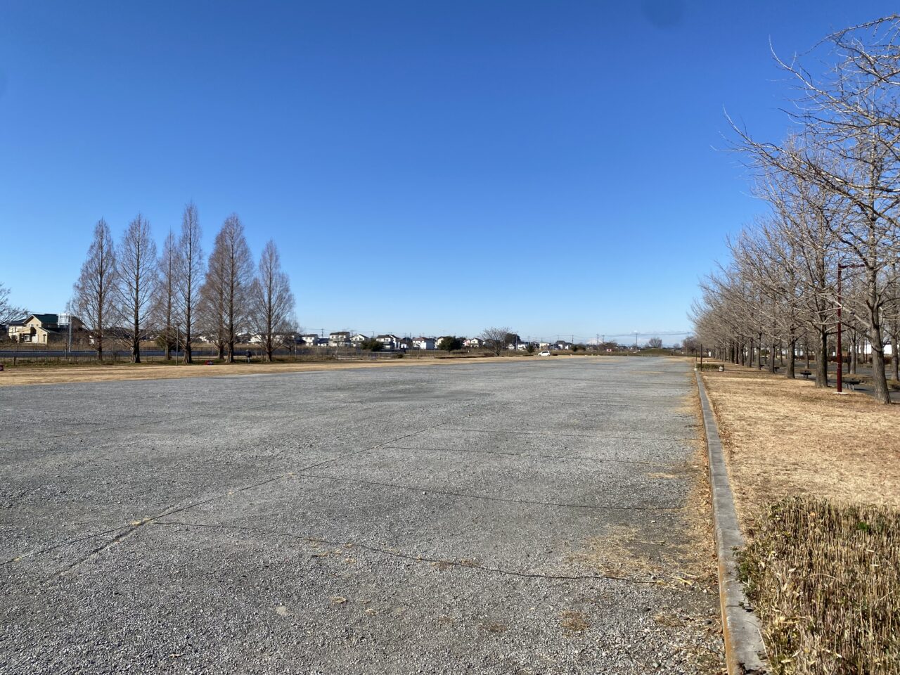 ワンタイムマルシェの会場予定地（加須はなさき公園の駐車場）