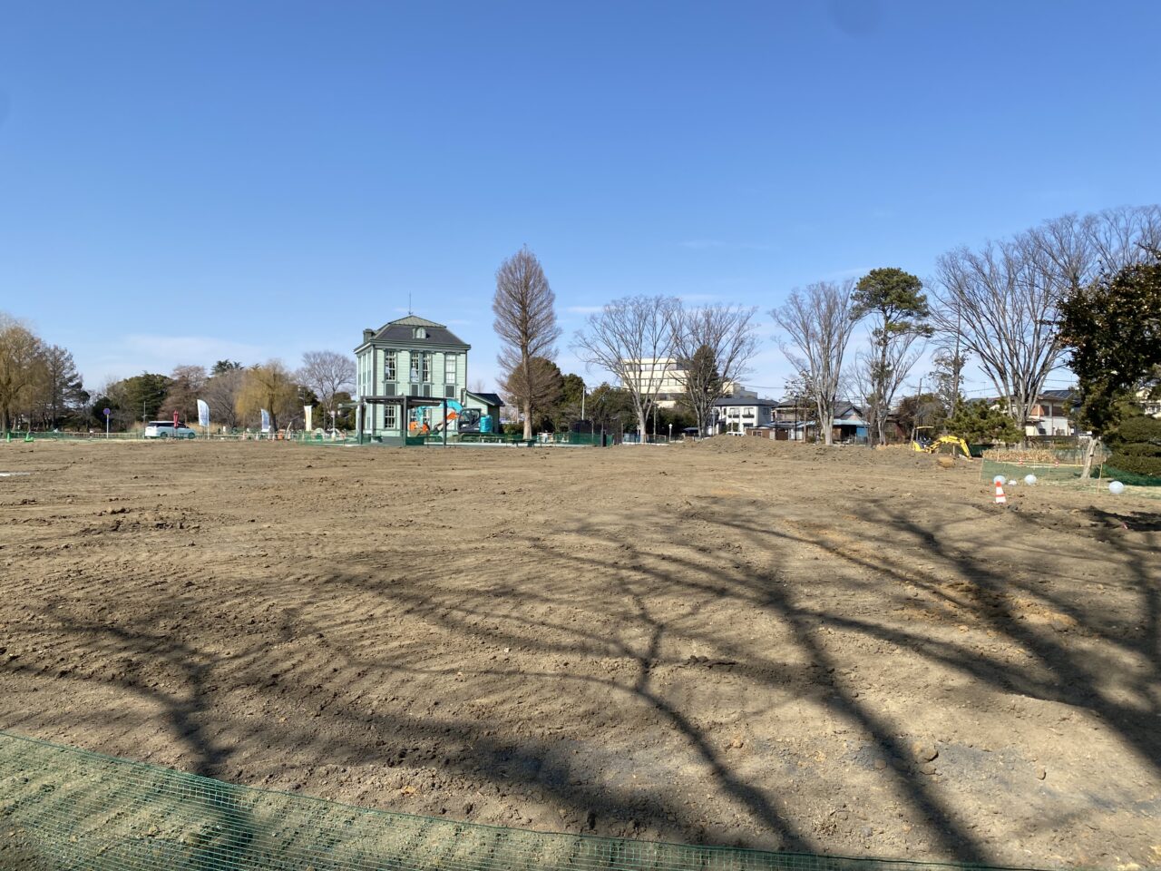 芝生のふれあい広場予定地（南側から）