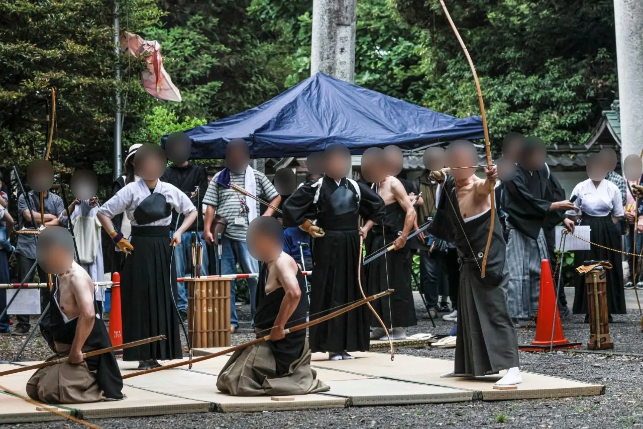 第1回玉敷神社奉納射会のひとコマ