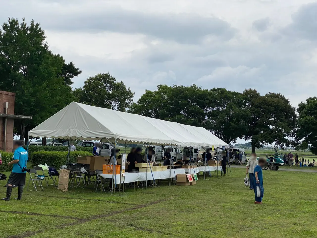 田んぼアート田植え会場の受付
