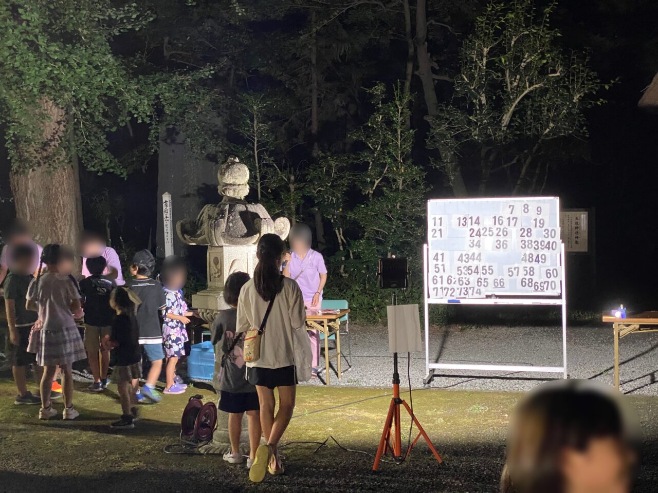 玉敷神社夕涼みのビンゴ大会
