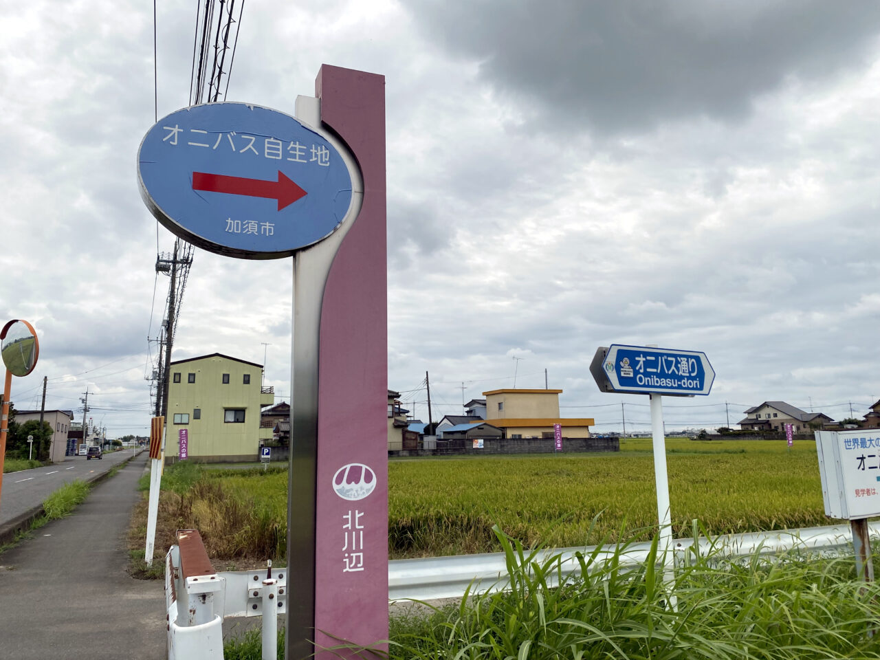 オニバス自生地の案内標識