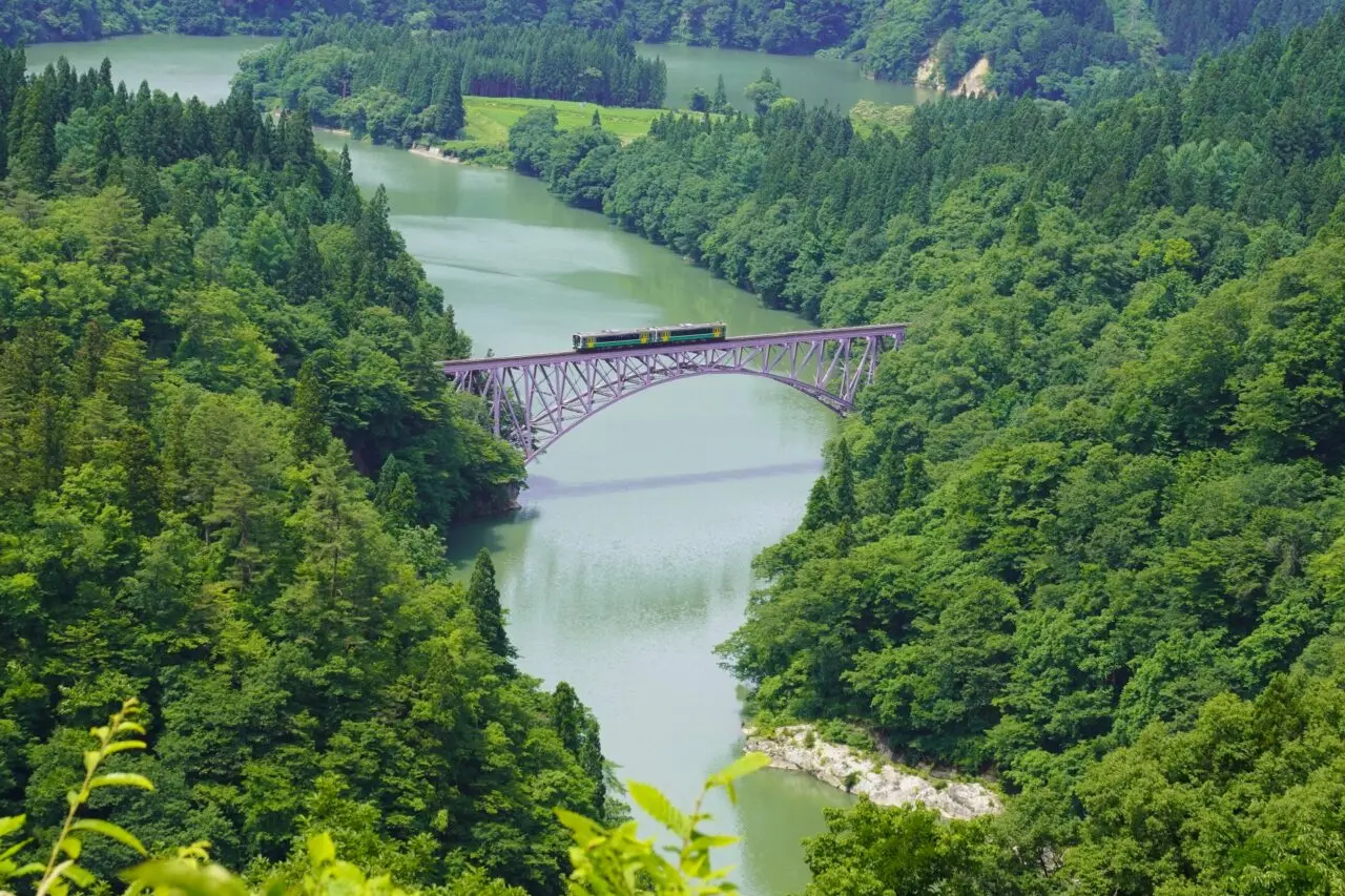 只見線と鉄橋