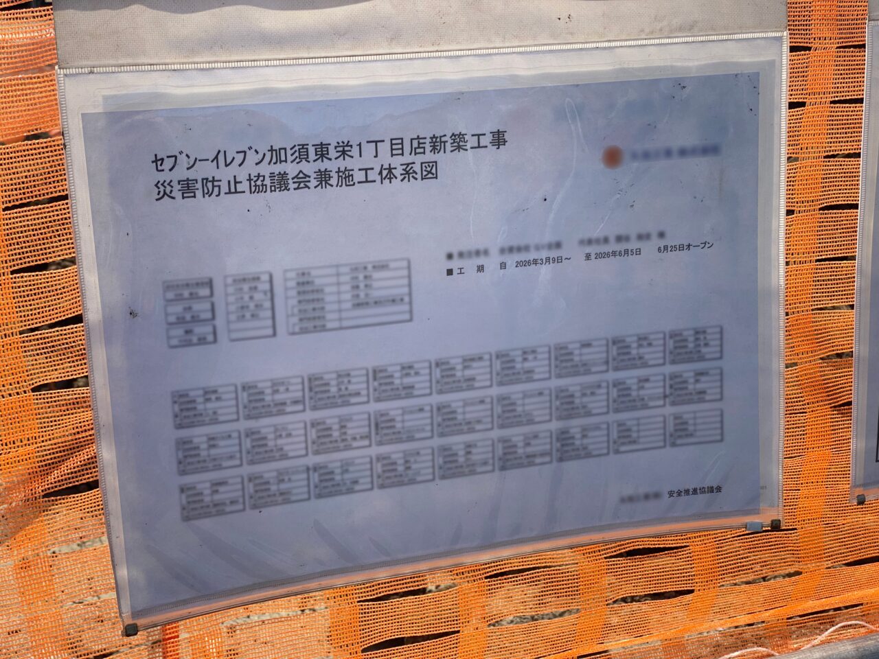 工事現場の掲示物