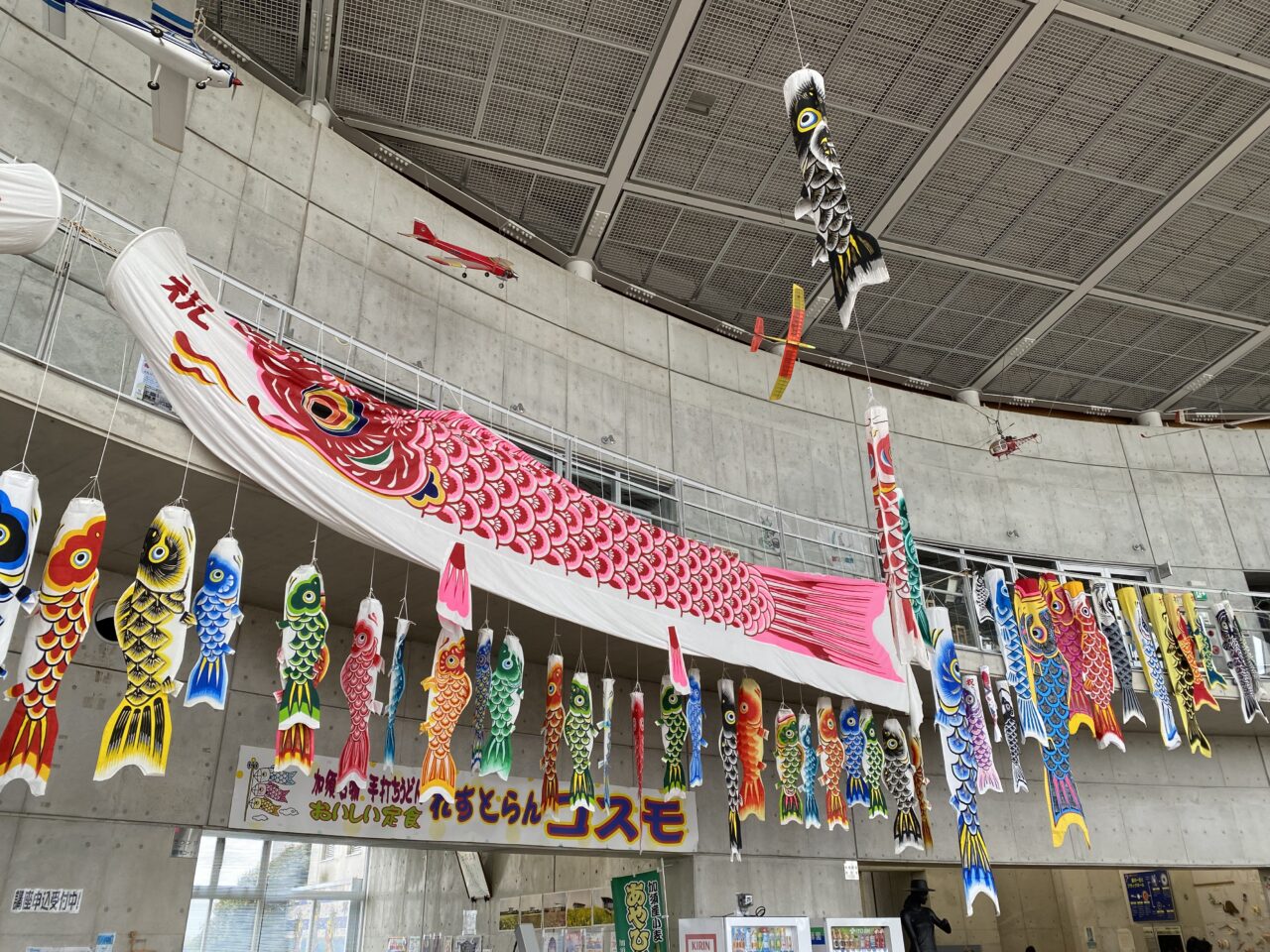 加須未来館に展示されているこいのぼり