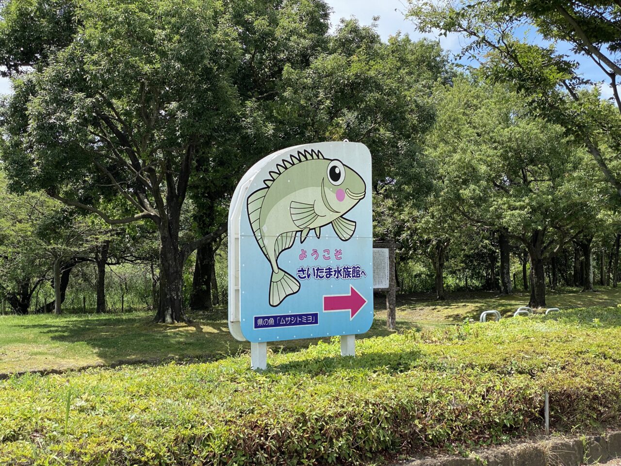 さいたま水族館の案内看板